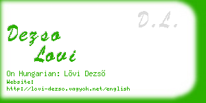 dezso lovi business card